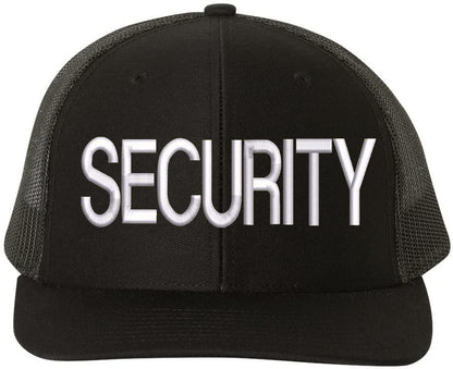 SECURITY Trucker Hat LARGE Embroidered SECURITY Officer Guard Professional Duty Mesh Back Snapback Cap