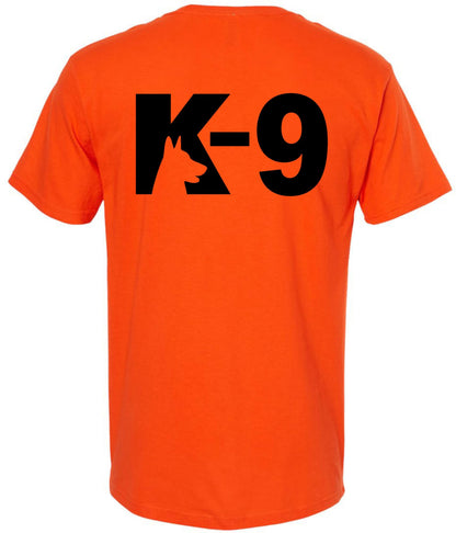 K9 Canine Bold Police Dog T-Shirt | Double Sided K-9 Law Enforcement Dogs Handler Tee Shirt