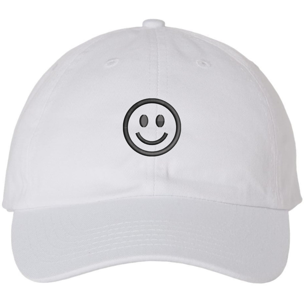 SMILEY FACE Adjustable Dad Cap Unstructured Face Trendy Unisex Preppy Hat