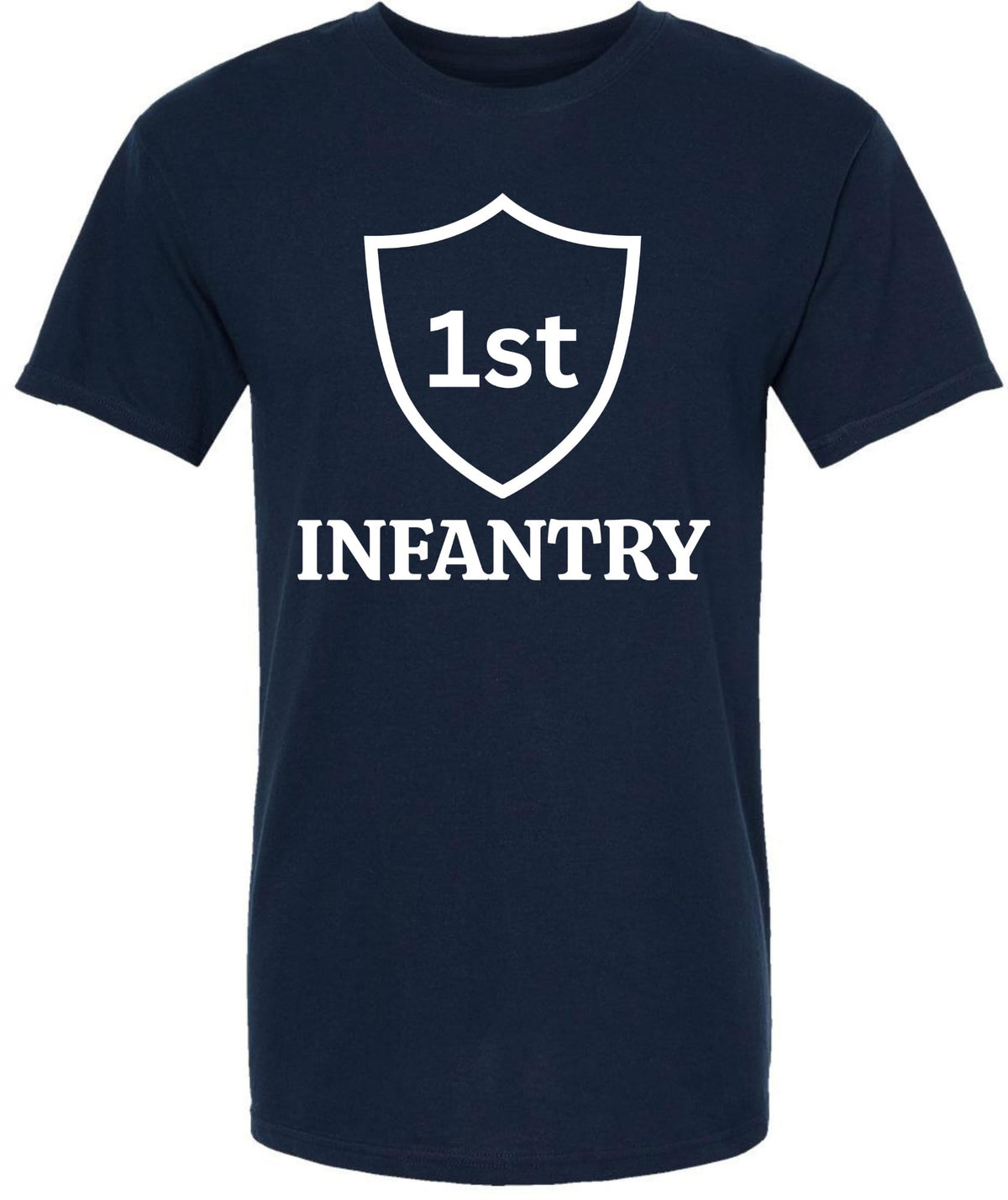 USA 1st Infantry Printed T-Shirt | U.S. Army Military Patriotic Tee | 100% Cotton Crewneck Unisex Shirt