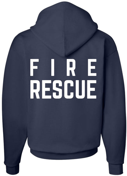 Fire Rescue Team Double Sided Hoodie Sweatshirt Printed Firefighter Dept. First Responder Warm Hooded Pullover