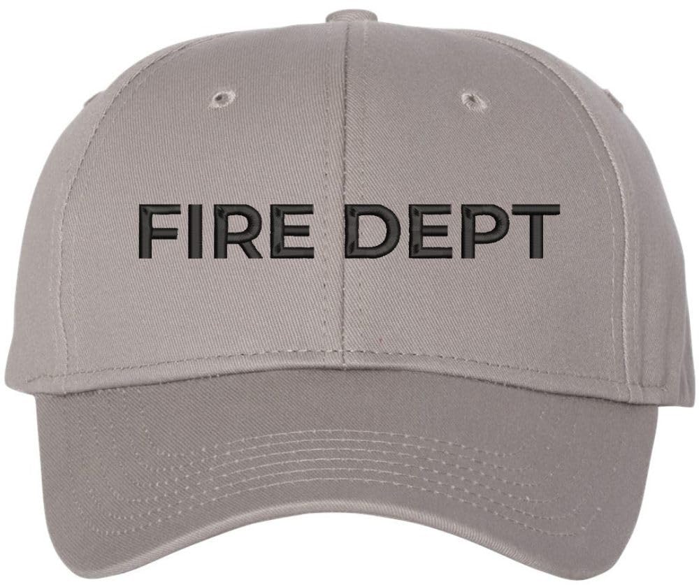 Fire Department Text Embroidered Baseball Cap | Fire Fighters Rescue Professionals Uniform | Structured Hat