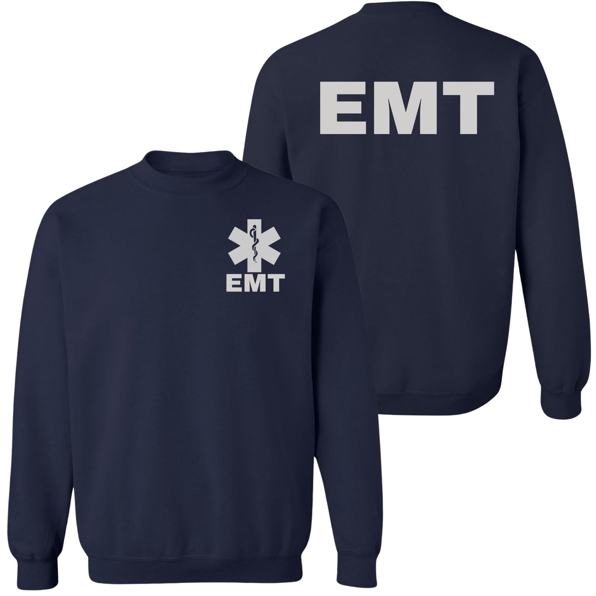 EMT Sweatshirt | Double-Sided Printed Emergency Medical Technician First Responder Crewneck Top