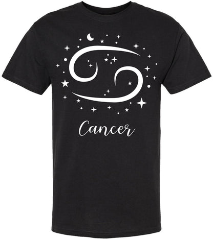 Zodiac Signs Printed T-Shirt | 100% Cotton Astrology Horoscope Monthly Symbols Designs Tee Shirt, Black