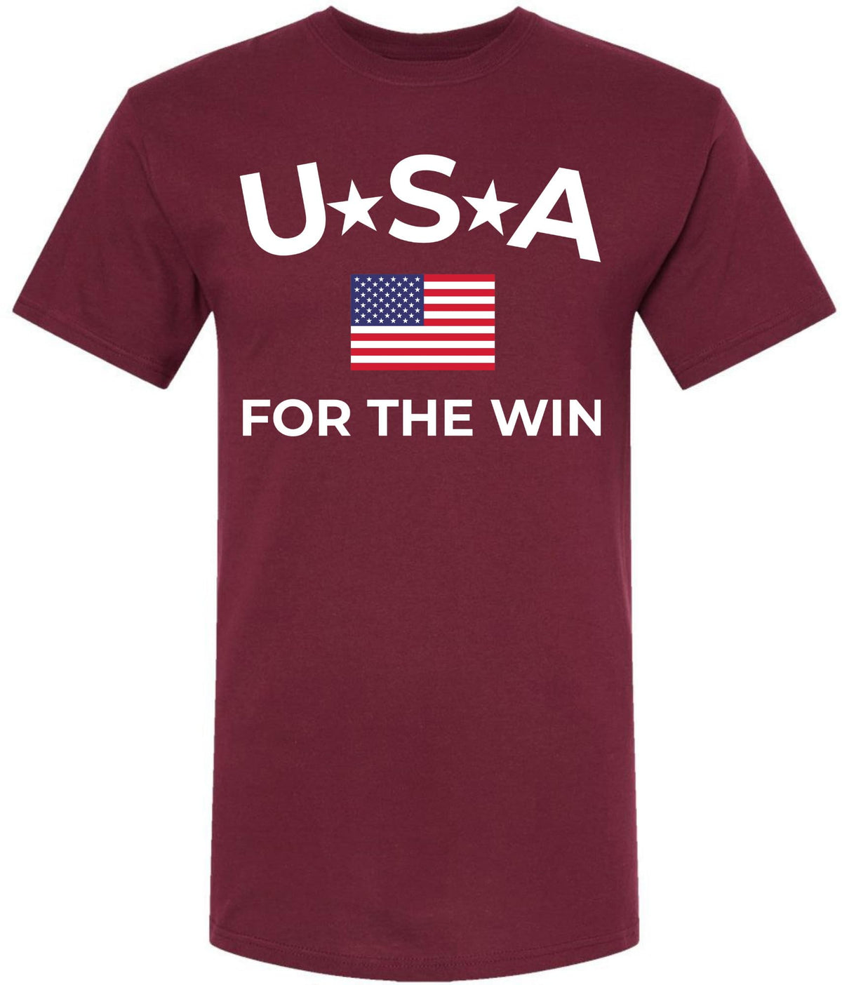 USA for the Win Printed T-Shirt | American Flag Graphic Tee Patriotic 4th of July USA Unisex 100% Cotton Shirt