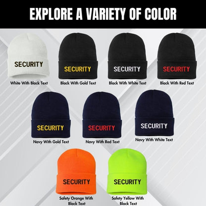 SECURITY Embroidered Beanie Warm Winter Watch Cap Security Guard Officer Uniform Outdoors Hat