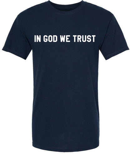 In God We Trust Printed T-Shirt | Faith & Spiritual Graphic Tee | Patriotic USA Religious Unisex Crewneck Shirt