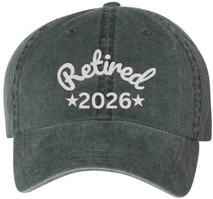 Retired Since 2026 Embroidered Baseball Cap New Retirees Washed Vintage Style Cotton Hat