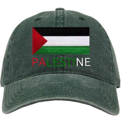Palestinian Flag Adjustable Dad Hat Embroidered Palestine Flag Unisex Baseball Cap