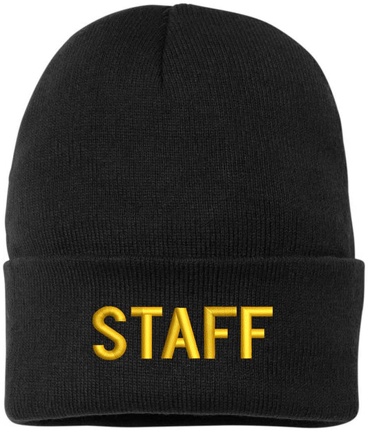 STAFF Beanie Warm Winter Watch Cap Embroidered STAFF Uniform Work Winter Hat