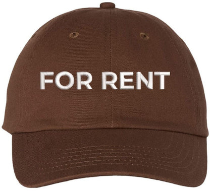 For Rent Sign Embroidered Dad Hat | Adjustable Funny Gift Baseball Cap for Men and Women