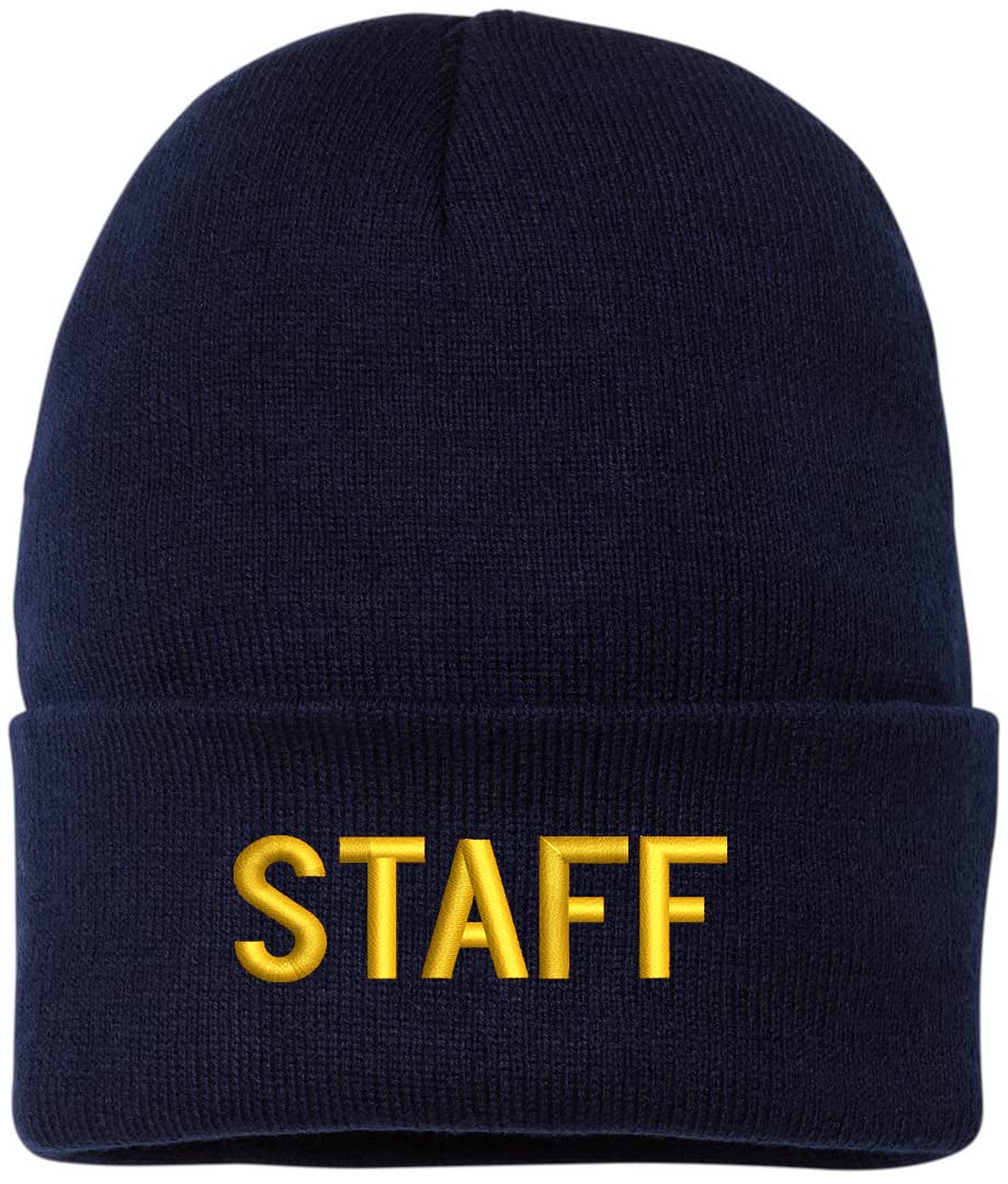 STAFF Beanie Warm Winter Watch Cap Embroidered STAFF Uniform Work Winter Hat