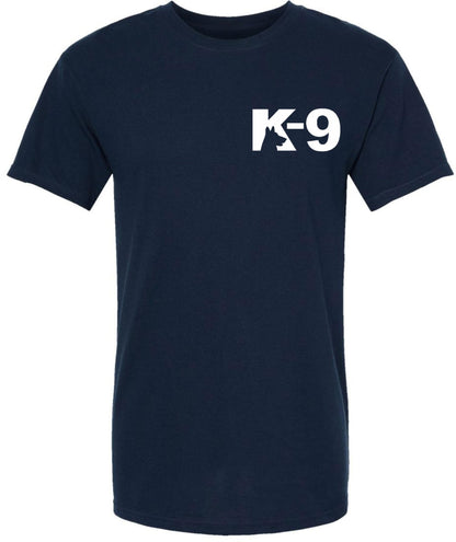 K9 Canine Bold Police Dog T-Shirt | Double Sided K-9 Law Enforcement Dogs Handler Tee Shirt
