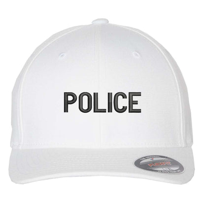 POLICE Flexfit Fitted Hat - Structured Uniform Baseball Cap for Security, Guard & Law Enforcement Officers