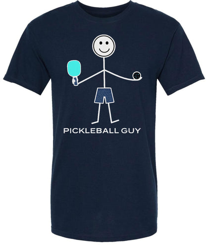 Pickleball Guy Printed T Shirt Pickleball Player Sports Graphic 100% Cotton Crewneck Tee