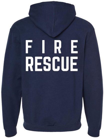 Fire Dept. Fire Rescue Full Zip Hoodie Firefighter Warm Double Side Print Hooded Zipper Sweatshirt for Men & Women