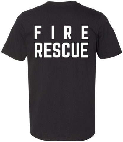 Fire Dept. Fire Rescue Performance T-Shirt | 100% Polyester Firefighter Athletic Double Side Print Tee