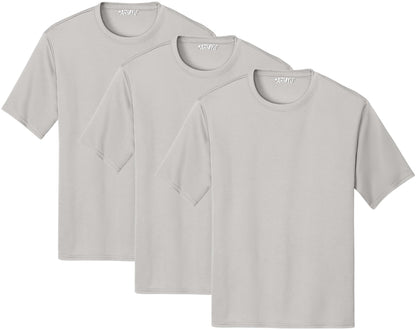 Solid Performance Military Tactical T-Shirts | 100% Polyester Moisture Wicking Tee Shirts, 3-Pack