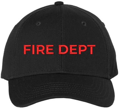 Fire Department Text Embroidered Baseball Cap | Fire Fighters Rescue Professionals Uniform | Structured Hat