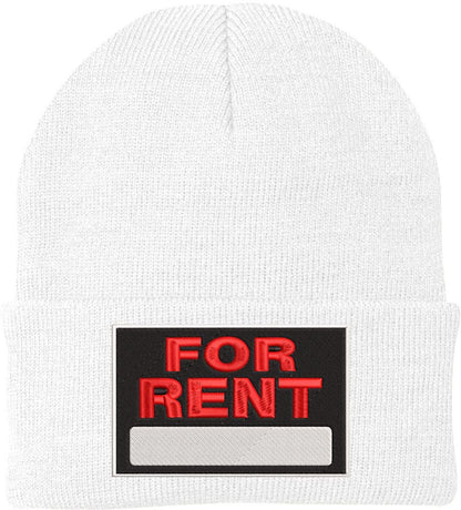 FOR RENT Sign Embroidered Beanie Hat Adjustable Warm Skull Winter Cap