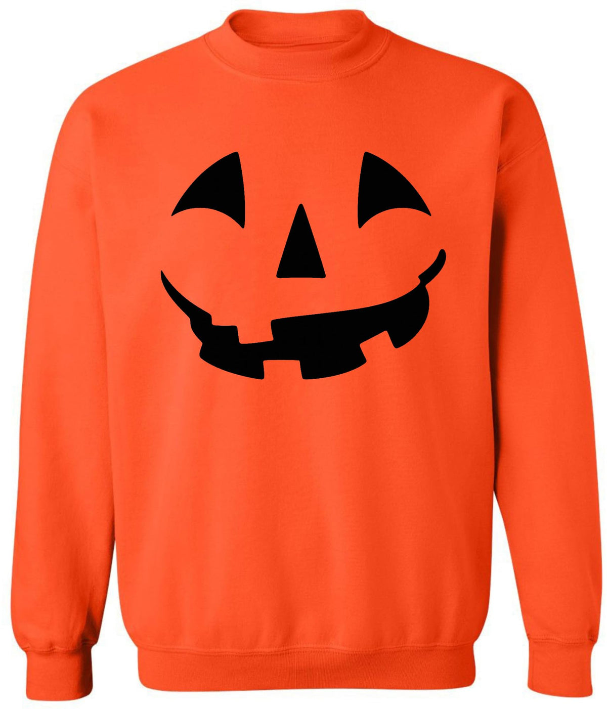 Halloween Pumpkin Face Jack o Lantern Crewneck Sweatshirt Fun Scary Theme Holiday Party Pullover