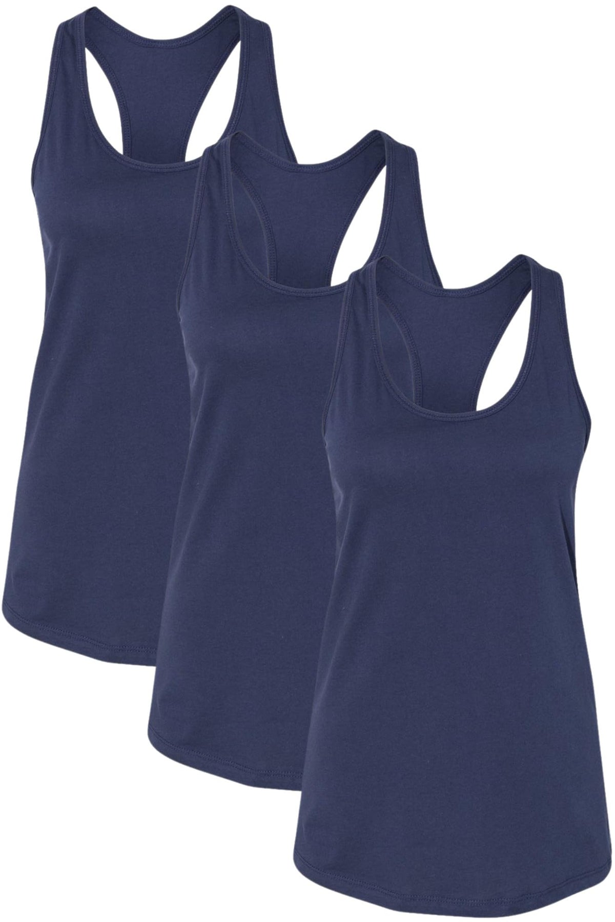Jersey Racerback Tank Top Set | Relaxed Fit Athletic Running Yoga Tanks Tops, Womens, 3 Pack