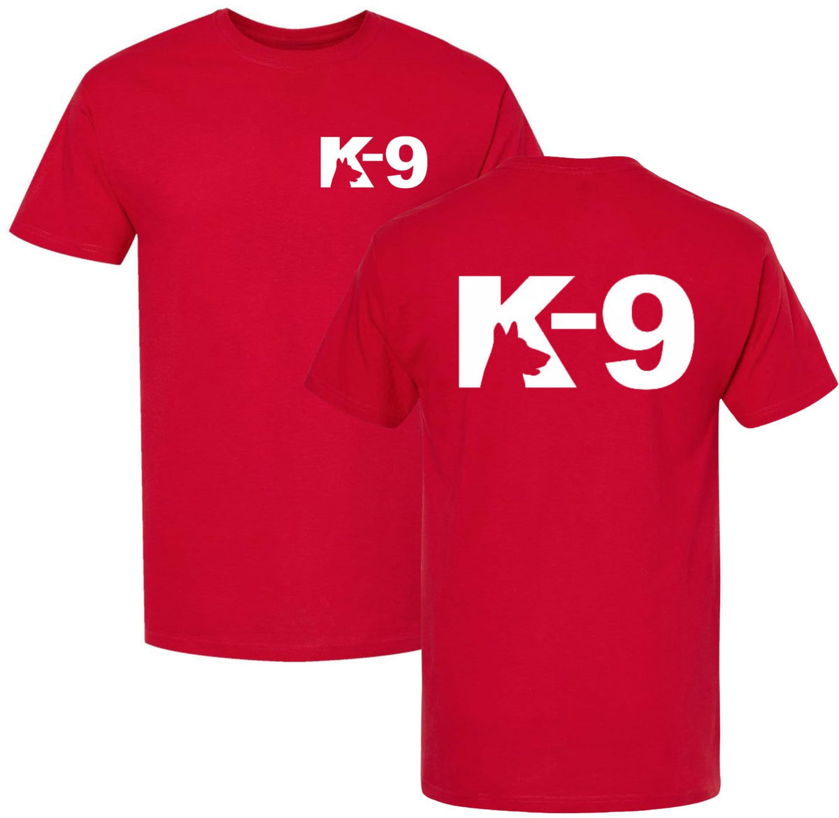 K9 Canine Bold Police Dog T-Shirt | Double Sided K-9 Law Enforcement Dogs Handler Tee Shirt