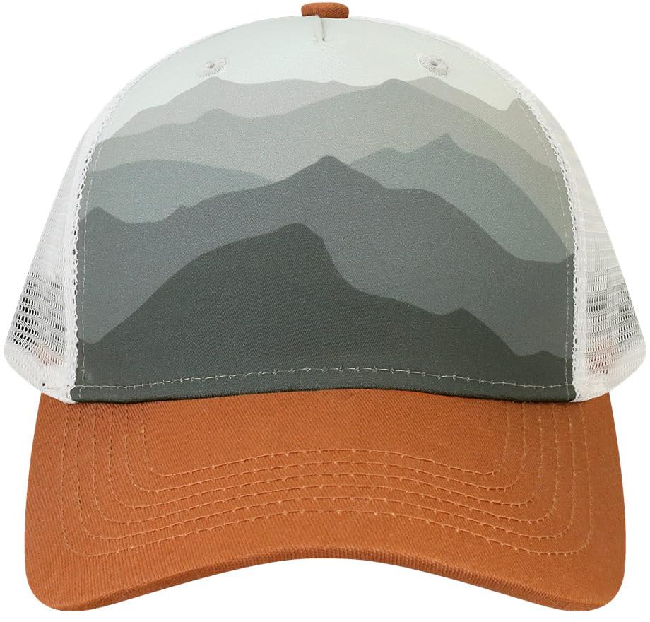 Scenic Nature Landscape Printed Trucker Hat Outdoor Adventure Hiking Camping Fishing Baseball Cap