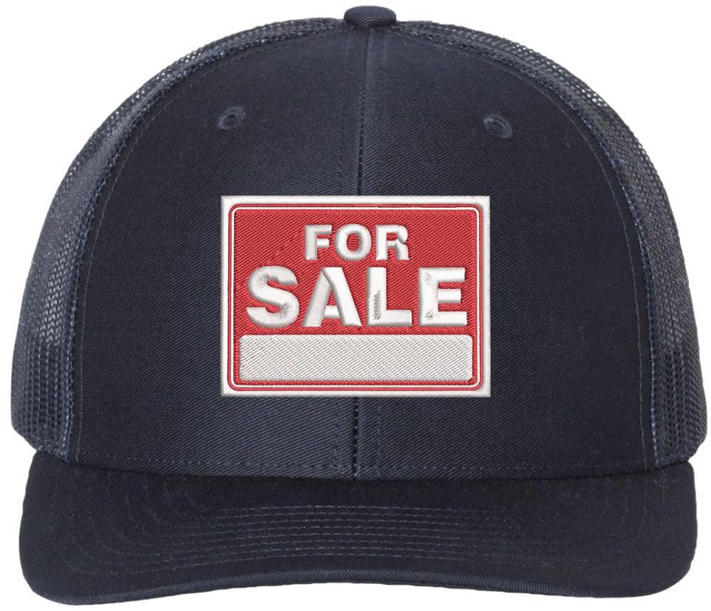 FOR SALE Sign Embroidered Trucker Hat | Adjustable Structured Mesh Back Baseball Cap