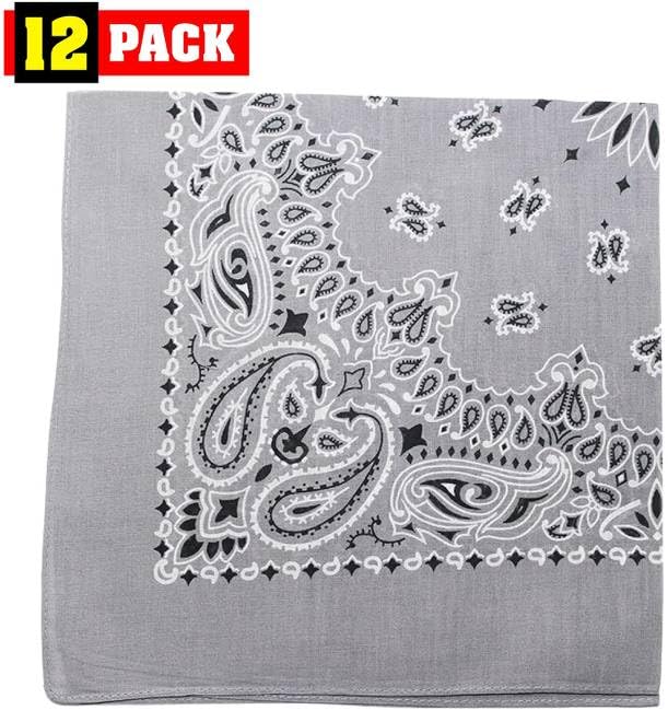 Trainmen Paisley Bandanas Scarf Do-rag Cotton Biker Head Rags Classic Bandanna 22" x 22" (12 Pack)
