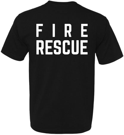 Fire Dept. Fire Rescue T-Shirt | Firefighter First Responder Crewneck Double Side Tee Shirt