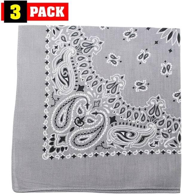 Trainmen Paisley Bandanas Head Scarf Do-rag 100% Cotton Bandanna Head Cover 22" x 22", 3 Pack