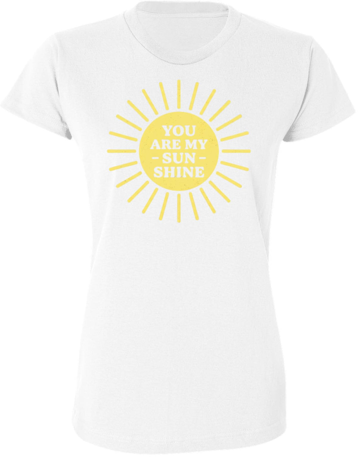 You Are My Sunshine Printed T-Shirt Sun Graphic Love Quote Women’s 100% Cotton Crewneck Tee