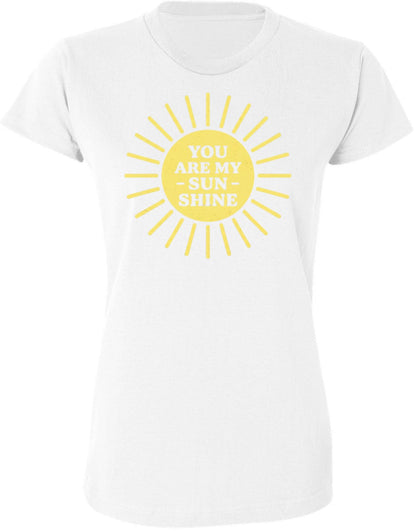 You Are My Sunshine Printed T-Shirt Sun Graphic Love Quote Women’s 100% Cotton Crewneck Tee