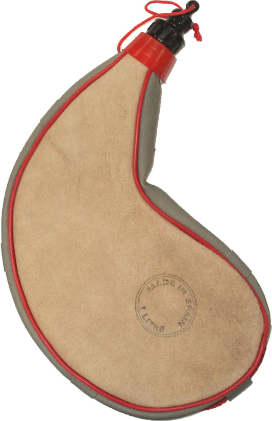 Spanish Leather Wine Bota Medium Canteen Flask Pouch Travel Container Bag, 1 Liter