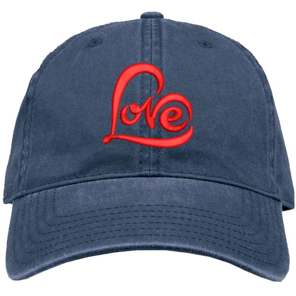 Love Heart Text Embroidered Hat | Mom Girlfriend Loved One Valentines Day Adjustable, Unstructured Dad Cap