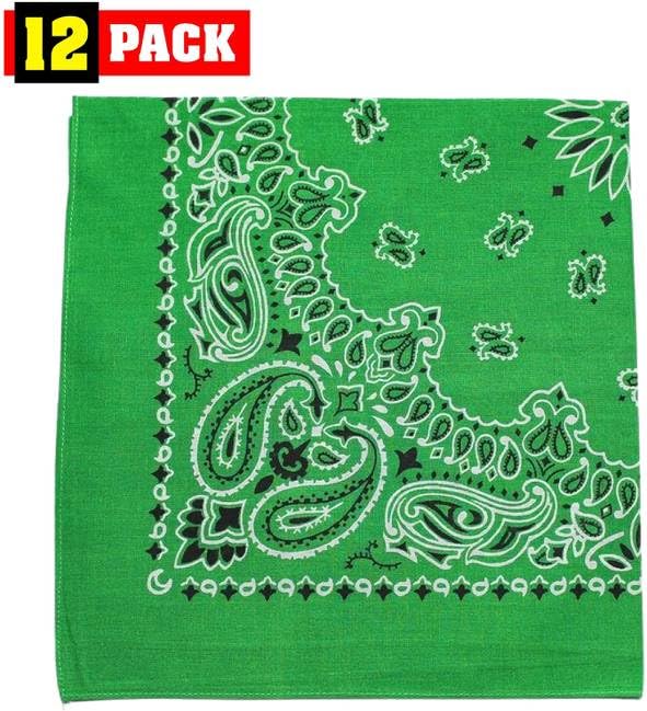 Trainmen Paisley Bandanas Scarf Do-rag Cotton Biker Head Rags Classic Bandanna 22" x 22" (12 Pack)