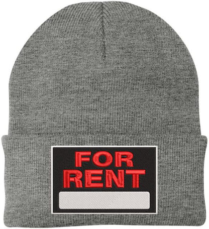 FOR RENT Sign Embroidered Beanie Hat Adjustable Warm Skull Winter Cap