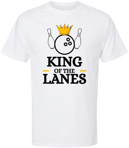 King of The Lanes Printed T-Shirt | 100% Cotton Crewneck Bowling Tee Shirt For Men