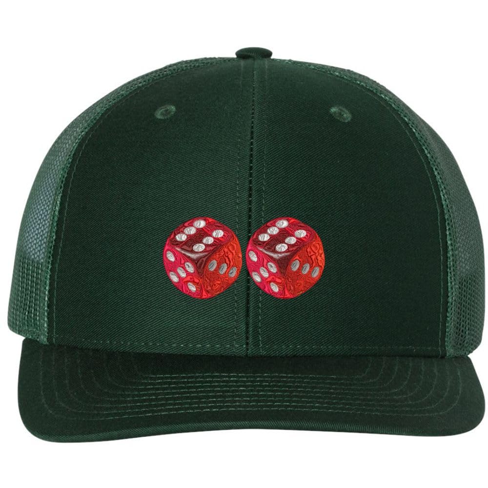 Dice Trucker Hat Embroidered Rolling Dice Craps Table Casino Mesh Back Baseball Cap