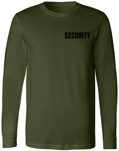 SECURITY Long Sleeve T-Shirt Poly/Cotton Blend Uniform Officer Guard Duty Event Staff Tee Shirt
