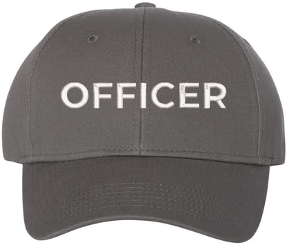 Officer Embroidered Baseball Cap | Hat for Police Military Captain Official | Structured with Hook & Loop Closure
