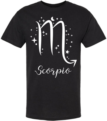 Zodiac Signs Printed T-Shirt | 100% Cotton Astrology Horoscope Monthly Symbols Designs Tee Shirt, Black