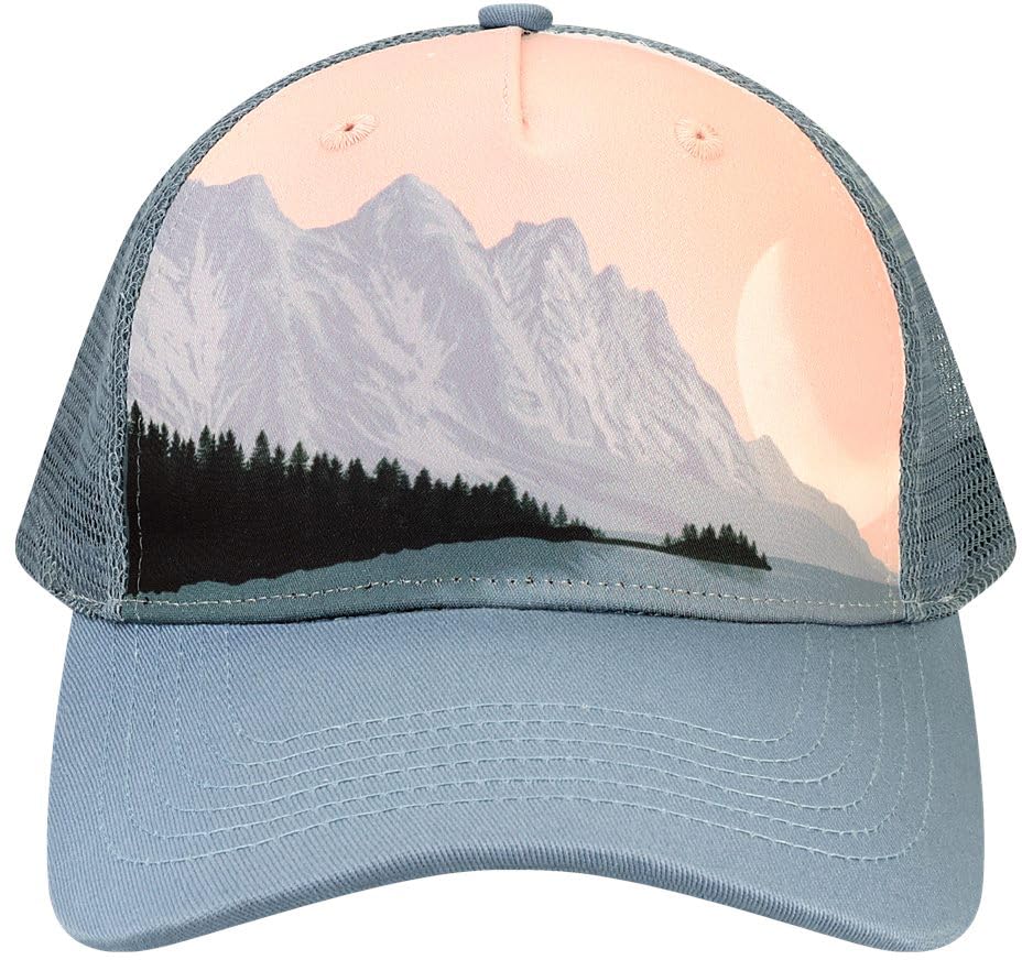Scenic Nature Landscape Printed Trucker Hat Outdoor Adventure Hiking Camping Fishing Baseball Cap