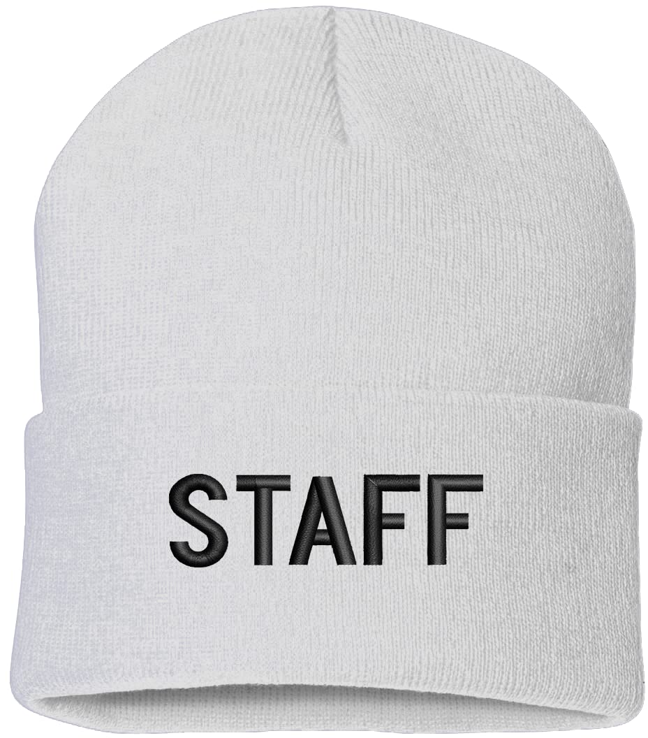 STAFF Beanie Warm Winter Watch Cap Embroidered STAFF Uniform Work Winter Hat