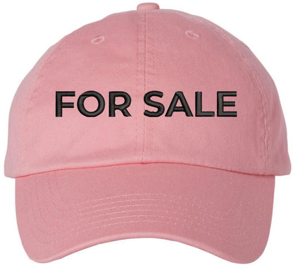 For Sale Sign Embroidered Dad Hat | Adjustable Funny Gift Baseball Cap for Men and Women