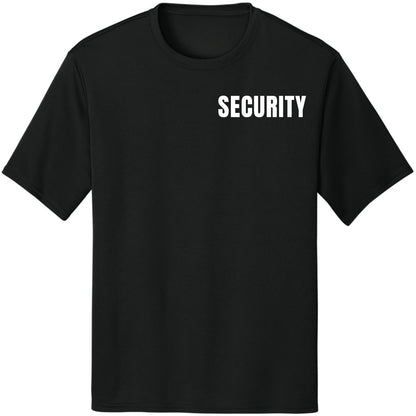 Moisture Wicking Security Printed T-Shirt | 100% Polyester Crewneck Uniform Guard Agent Shirt Sleeve Shirt
