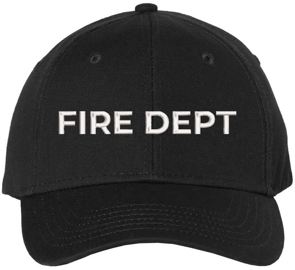 Fire Department Text Embroidered Baseball Cap | Fire Fighters Rescue Professionals Uniform | Structured Hat