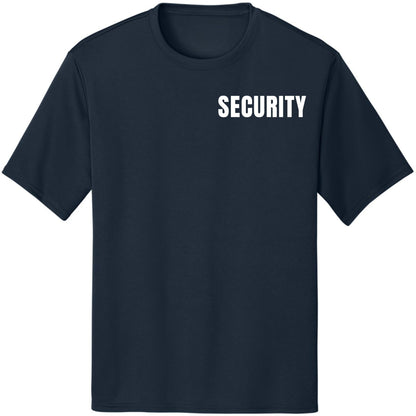 Moisture Wicking Security Printed T-Shirt | 100% Polyester Crewneck Uniform Guard Agent Shirt Sleeve Shirt