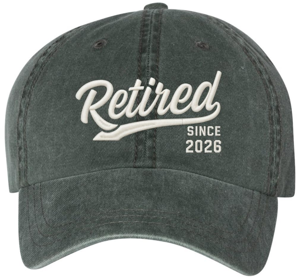 Retired Since 2026 Embroidered Baseball Cap New Retirees Washed Vintage Style Cotton Hat